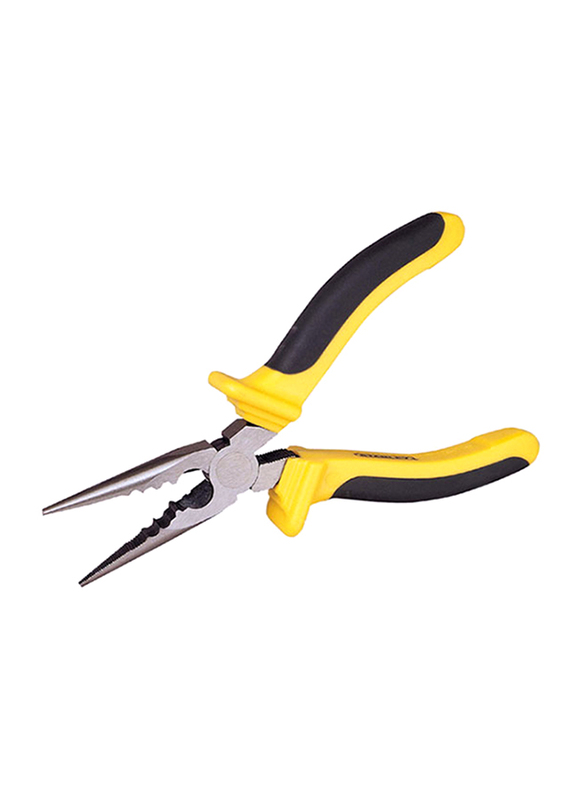 Stanley 150mm Dynagrip Long Nose Pliers, 0-84-053, Yellow/Black