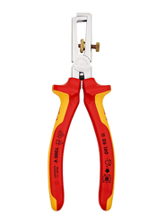 Knipex 160mm Insulated Stripper Chrome Plated Plier, 11 06 160, Yellow/Red