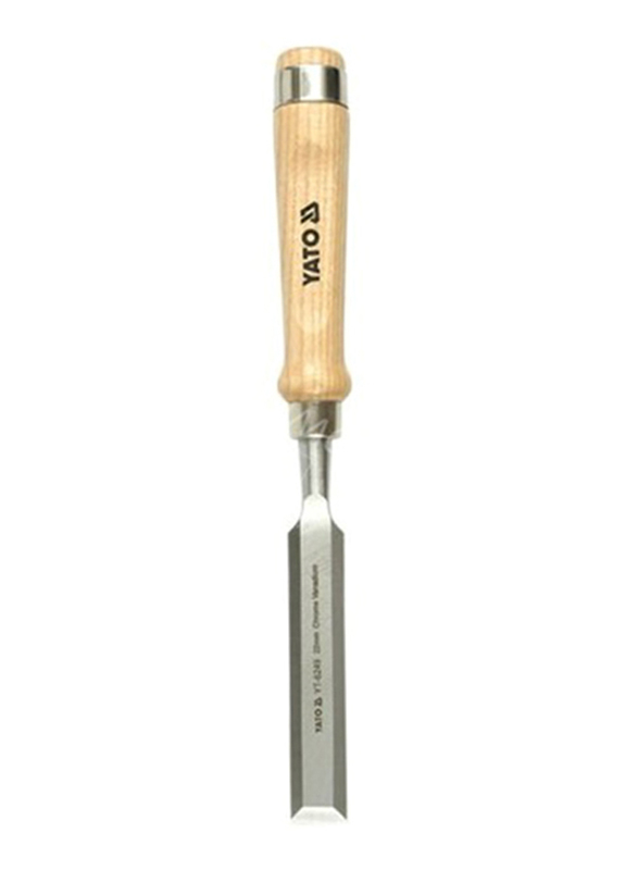 Yato 8mm Wooden Handle Double Blister Card Wood Chisel, YT-6241, Brown/Silver