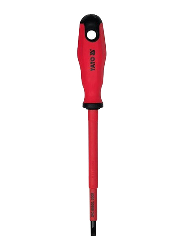 Yato 6.5 x 150mm VDE-1000V Insulated Slotted Screwdriver, YT-2819, Red/Black