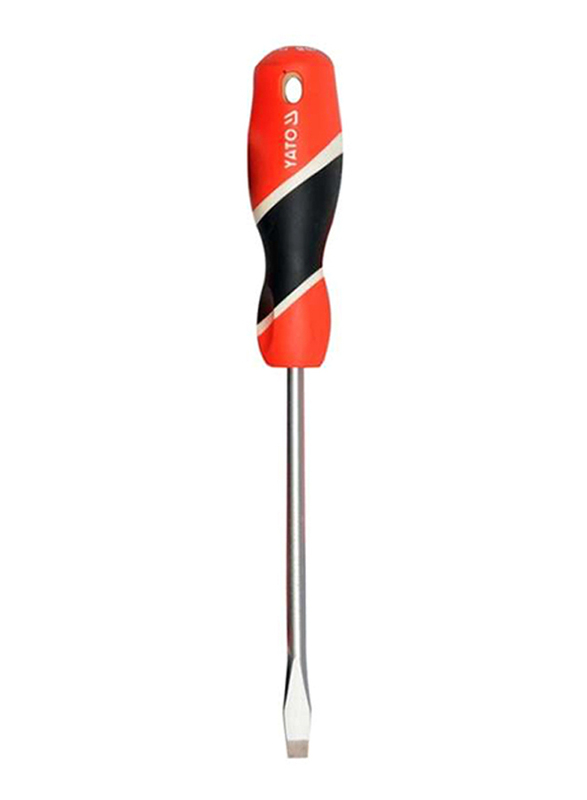 Yato 4 x 100mm Slotted Flat Screwdriver, YT-25904, Red/Black