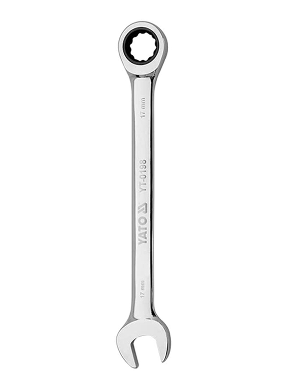Yato 32mm Combination Ratchet Wrench with Plastic Hanger, YT-0206, Silver