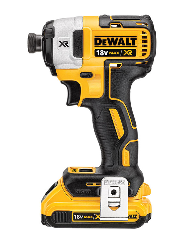 DeWalt Cordless Impact Driver, 1/4-inch, 18V 5.0Ah Brushless with 2 Battery & Charger, DCF887P2-GB, Yellow/Black