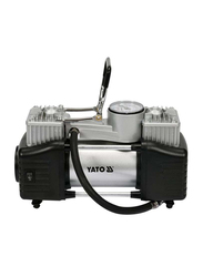 Yato Car Air Compressor with LED Lamp, 250W, 12V, YT-73462, Silver/Black