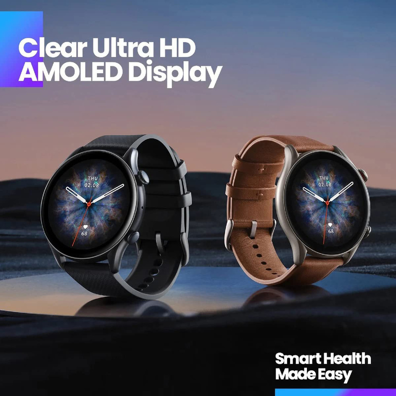 36mm Smartwatch for Men with GPS and Amoled Display, A2040, Brown