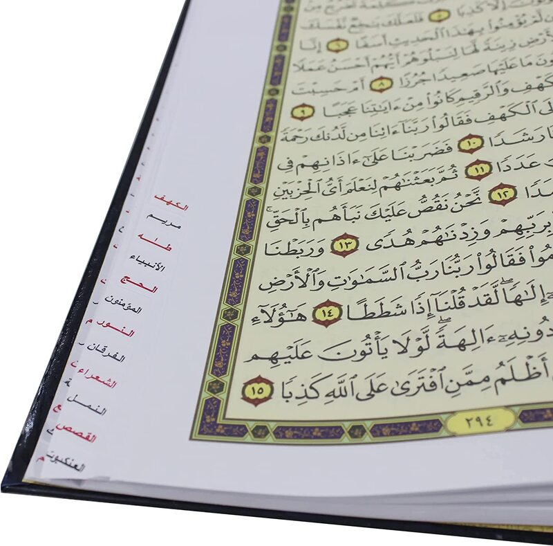 The Holy Qur’an with the Ottoman drawing with the intonation control, the applied statement of the necessary sciences of recitation of the Qur’an, its control and drawing with related systems, 24x17.