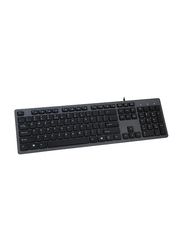Wired English Keyboard with Numeric Keypad & Multimedia Keys, Black