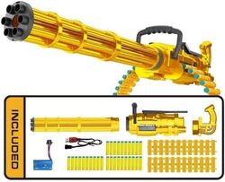 D013 Soft Bullet Gun arm Sniper Toy Gun Golden Gatling Gun With Tripod Toys shell eject toy gun Weapon Armas Blaster Kids Adults.