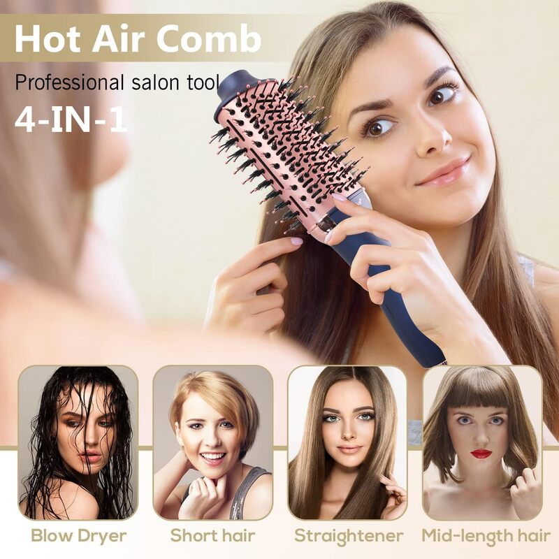 Aburiya AB 001 1300W Hair Styler Hot Air Brush One Step Negative Ion Electronic Dryer Hair Straightener  Curler Comb