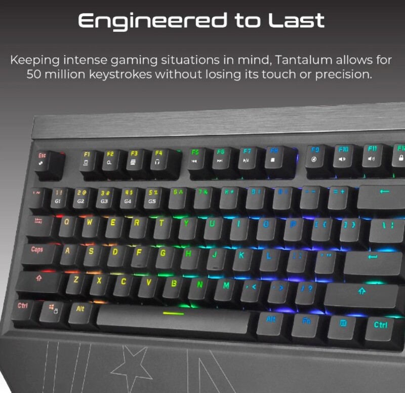 Hyper Responsive Tactile Mechanical Gaming Keyboard  RGB Backlight  100% All key Anti Ghosting   Otemu Blue Switches