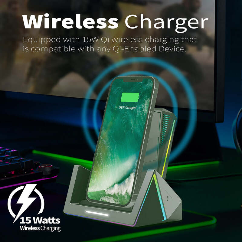 VertuCharge Qi 15W PRO GAMING WIRELESS CHARGING STATION