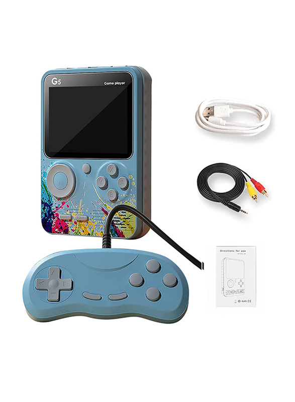 Game Box G5 Mini Console Player with 500 Games, Blue