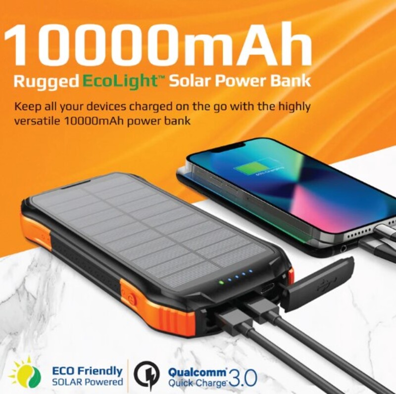 Promate 10000mAh Solar Power Bank