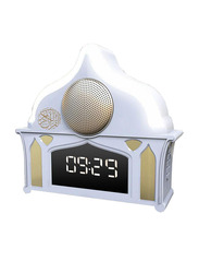 Quran Wall Clock Speaker with LED Light, White