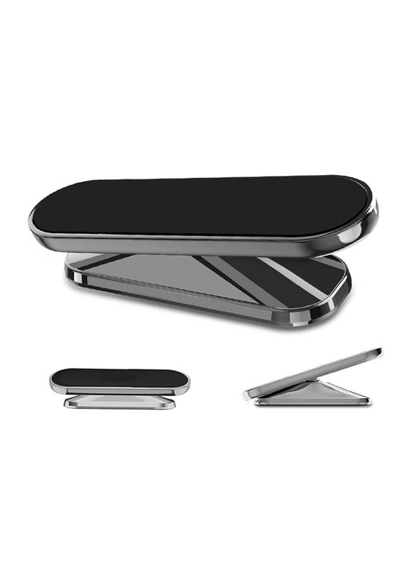 360-Degree Rotation Magnetic Holder for Smartphones, Silver/Black