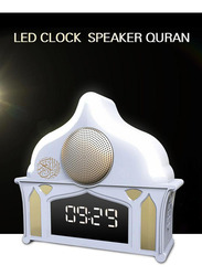 Quran Wall Clock Speaker with LED Light, White