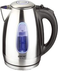 REBUNE RE-1-025 Electric Kettle Stainless Steel Fast for Tea and Coffee, 1.7 Litre, 2200W Silver