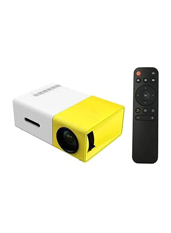YG300 Portable QVGA LED 400 Lumens LED Projector, White/Yellow