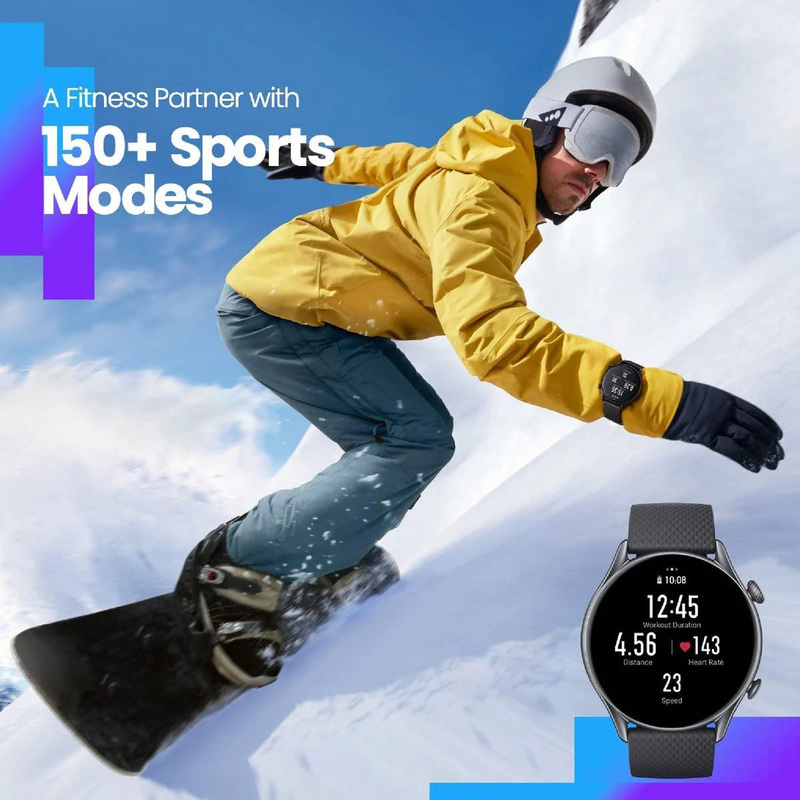36mm Smartwatch for Men with GPS and Amoled Display, A2040, Black