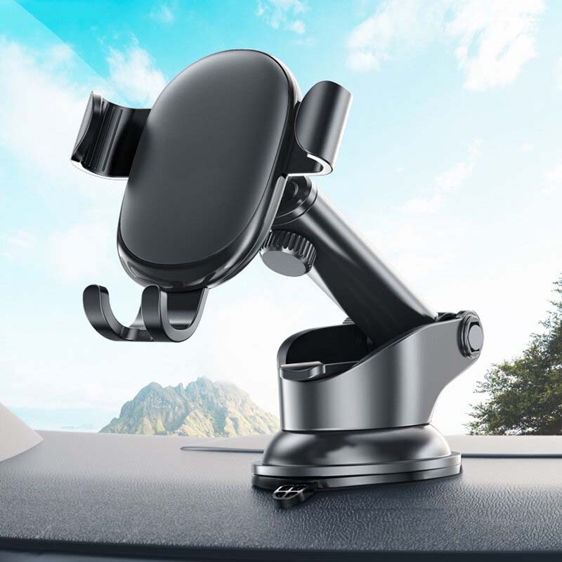 Telescopic Dashboard Windshield Suction Gravity Car Mobile Phone Stand Holder, Black