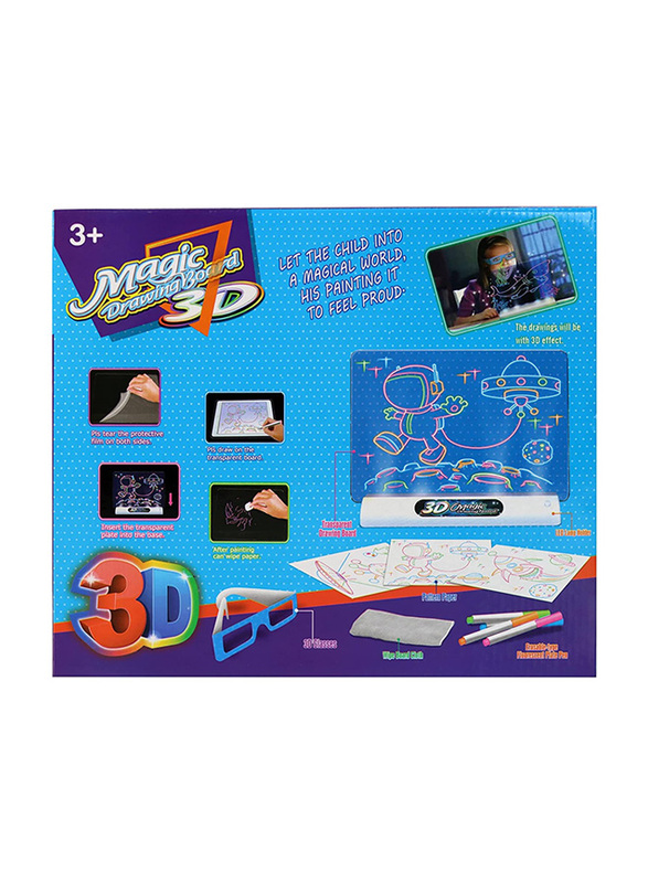 Yama Group 3D Magic Drawing Board with LED Light, 11 Pieces, Ages 3+
