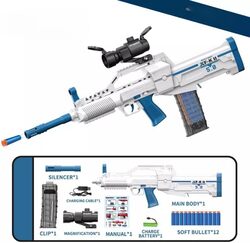 QPZ Auto-Manual Soft Toy Gun with 12 Darts, Shooting Games Toys for Kids with Scope , Christmas Gifts