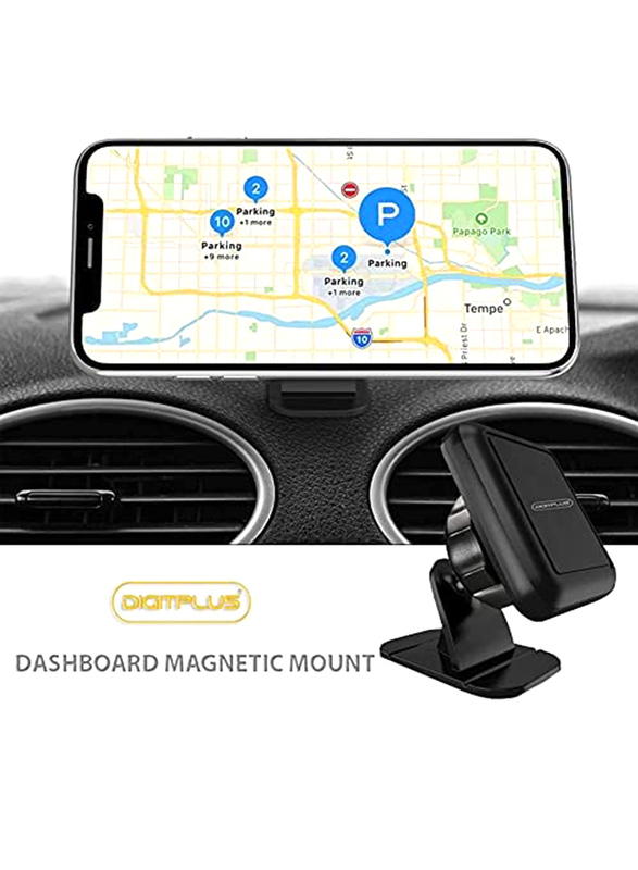 Digitplus Magnetic Mount Car Dashboard Phone Holder, Black