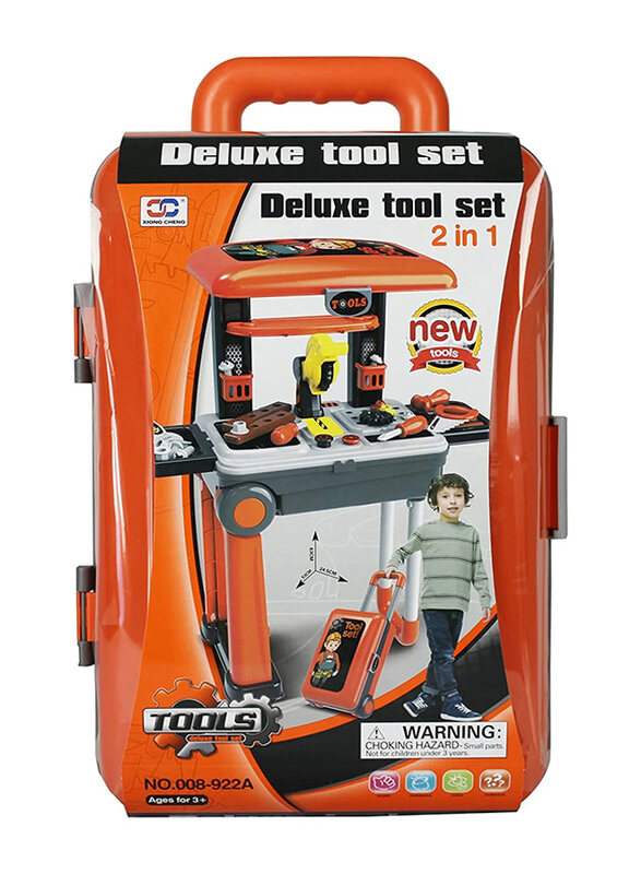 

Deluxe Tool Set 2 In 1 Toolkit with Travel Case Set, 46 Pieces, Ages 3+, Orange