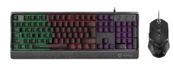 Ergonomic Backlit Wired Gaming Keyboard   Mouse Combo  Rainbow Backlight   Flexible Anti Snap Cable