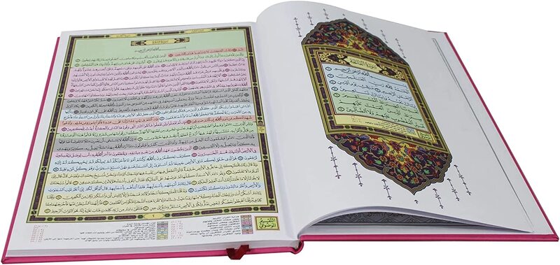 The Holy Qur’an with the substantive division of the verses of the Holy Qur’an, my collections, (Pink)