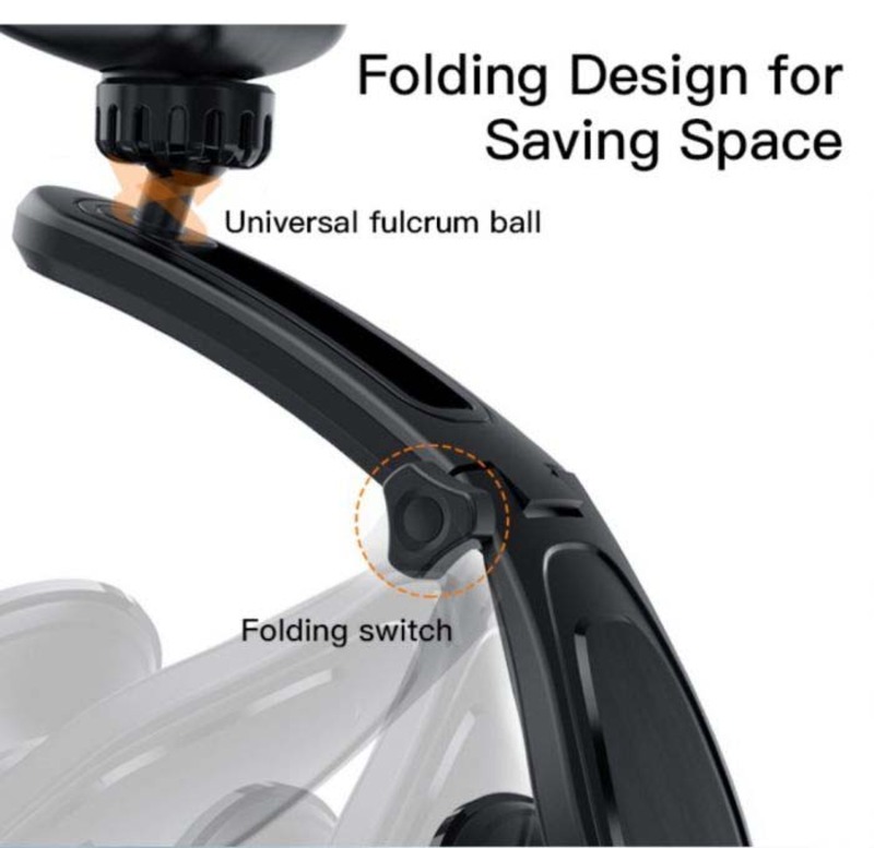 C107 540 Degree Adjustable Suction Car Holder for Smartphones, Black