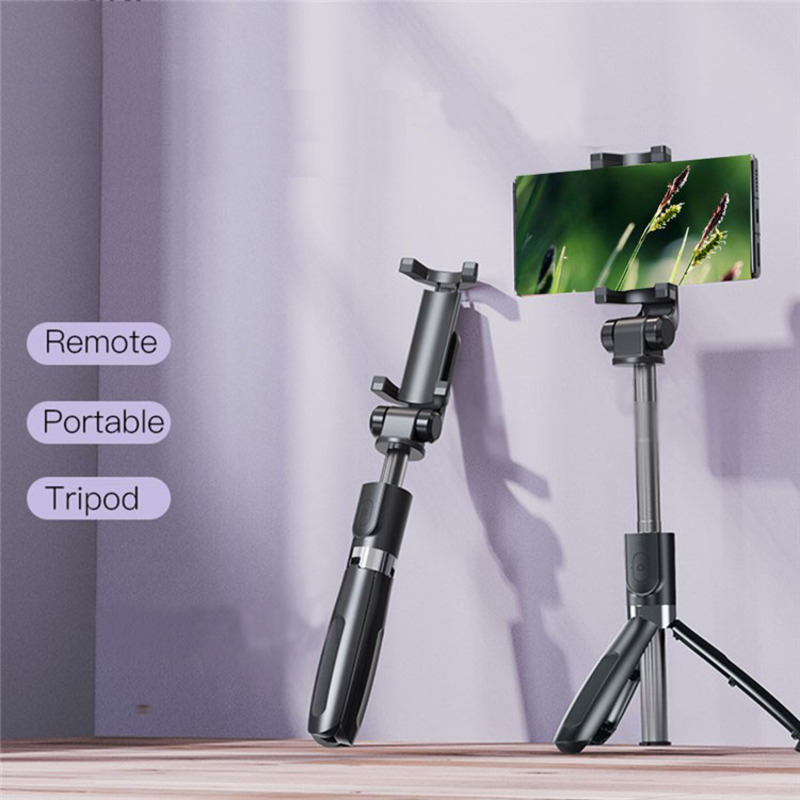 Foldable Selfie Stick Wireless Tripod with Bluetooth Remote Control, SF11, Grey/Silver