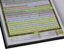 The Qiyam Mushaf with the substantive division of the verses of the Holy Qur’an. The Qiyam Mushaf is white, academic. (Green)