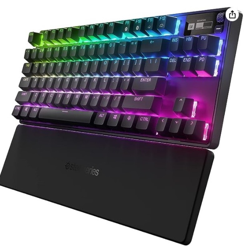 Pro Gamer Mechanical Gaming Keyboard  16.8Million RGB LED Backlight Options  100% Anti Ghosting   Blue Mechanical Keys  Detachable Wrist Res