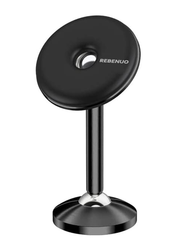 Rebenuo Adjustable Compatible 360 Degree Rotation Magnet Mobile Phone Car Mount Stand, Black