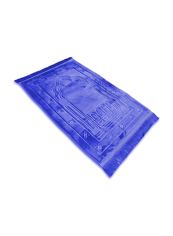 Sundus Hand Made Prayer Matt with a Soft Layer, Blue