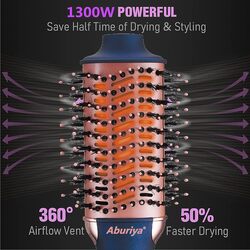 AB-001 1300W Hair Styler Hot Air Brush One Step Negative Ion Electronic Dryer Hair Straightener & Curler Comb