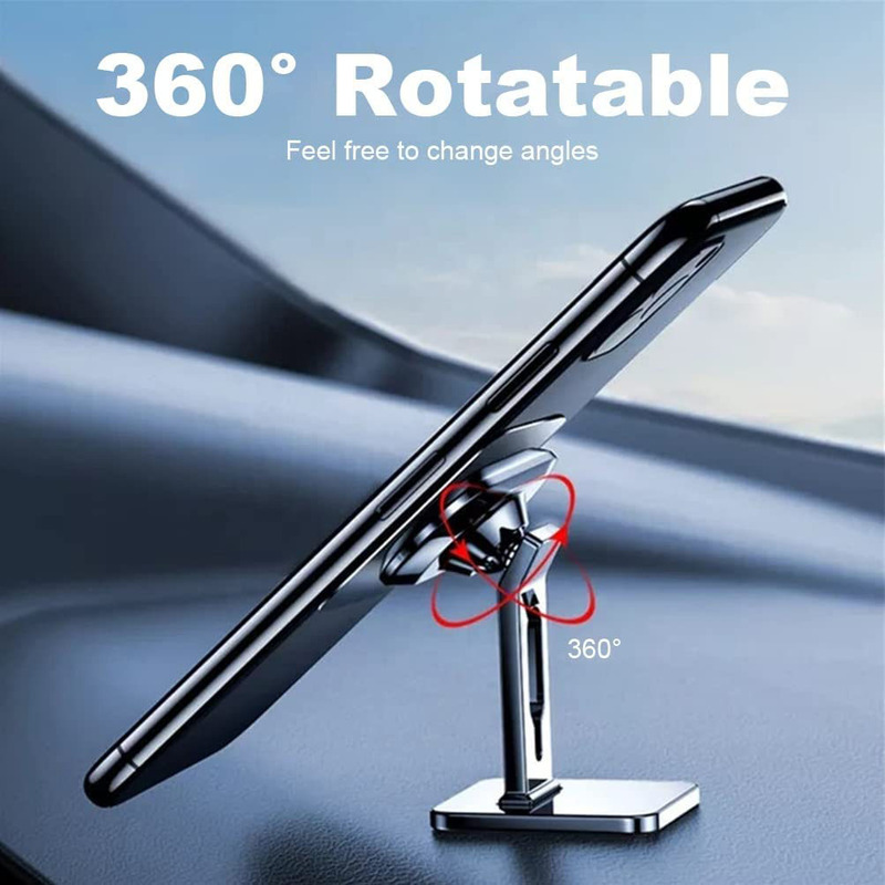 Rebenuo Multi-Functional T-Shaped 360-Degree Rotation Car Magnetic Mobile Phone Holder, Silver