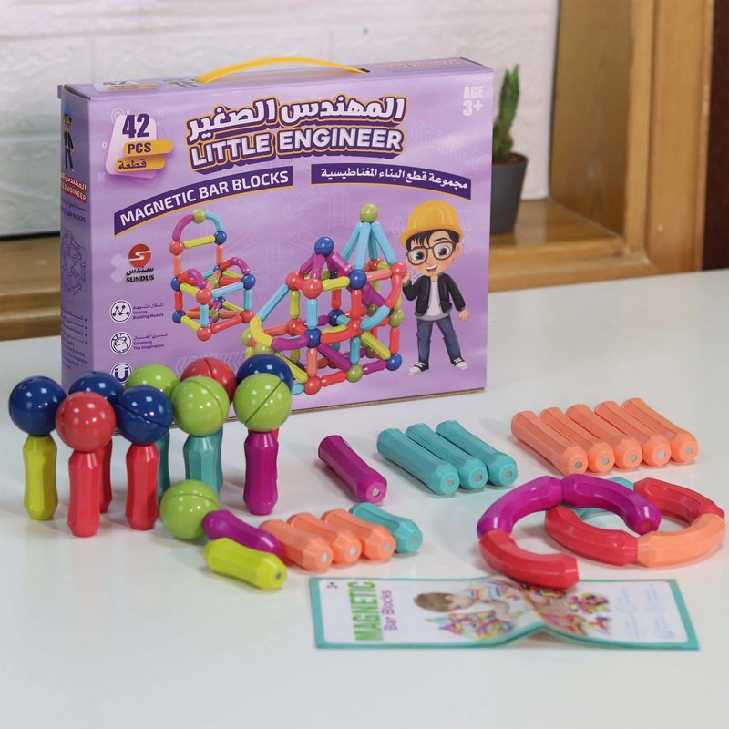 Little Engineer 42 Magnetic Pieces Magnetic Building Blocks Set