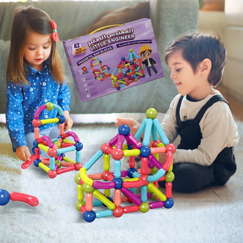 Little Engineer 42 Magnetic Pieces Magnetic Building Blocks Set