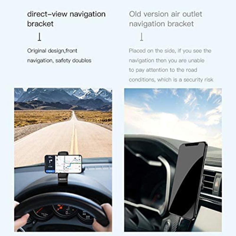 Yesido C65 Dashboard Car Phone Holder ABS Clip Mobile Phone Stand Holder, Black