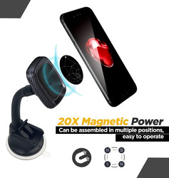 Digitplus Magnetic Flexible Car Mobile Phone Holder, Black