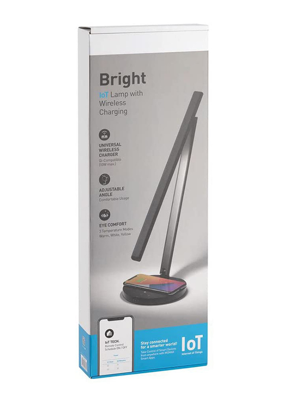 Bright Smart Lamp with Wireless Charging, Black