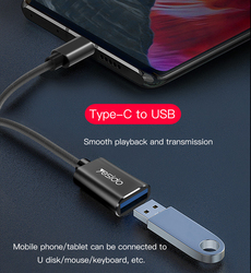 Yesido GS01 USB 3.0 OTG Data Transmission Cable, USB Type A Female to USB Type-C for Smartphones, Black