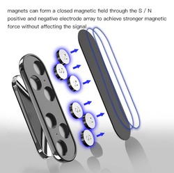 360-Degree Rotation Magnetic Holder for Smartphones, Silver/Black