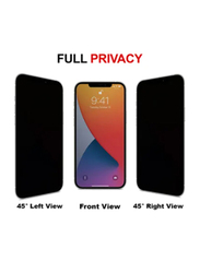 18D Large Arc Edges Smooth Explosion Proof Air Bag Glass Privacy Screen Protector for Apple iPhone 13, Black
