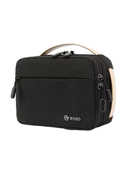 Poso Top Handle Multi Pocket Waterproof Storage Bag with Charging Port, Black