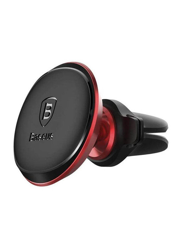 

Baseus Magnetic Air Vent Car Mount Holder with Cable Clip, Red/Black