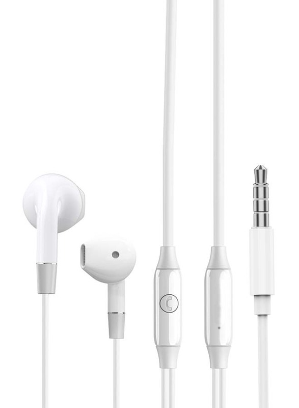 3.5mm Jack In-Ear Earphones with Microphone, White