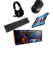 K80 4-in-1 Gaming Combo for PlayStation PS4, Xbox One, PC, Black